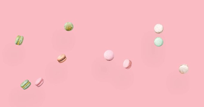 Text Love, Macarons cake, fly falling pattern macaroon