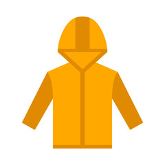 Raincoat flat icon on isolated white transparent background.