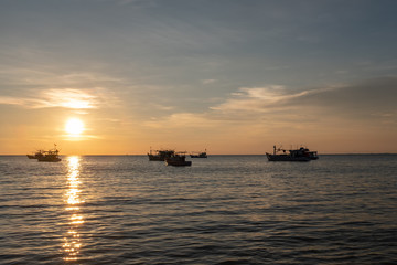 Sunset view on the ocean