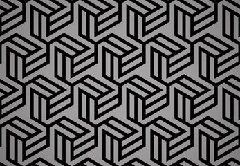 Abstract geometric pattern with stripes, lines. Seamless vector background. Black and grey ornament. Simple lattice graphic design