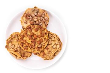 Rempeyek , fried cracker with peanut popular in Malaysia and Indonesia