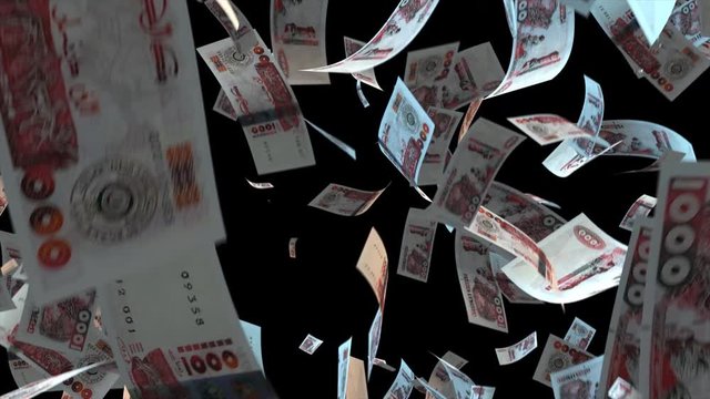 Falling Algeria money banknotes Video Effect simulates Falling Algeria Money banknotes with alpha channel (transparent background)