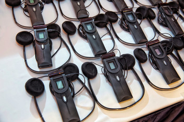 headphones used for simultaneous translation equipment simultaneous interpretation equipment . A...