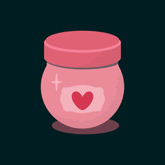 vector illustration of vial with love potion