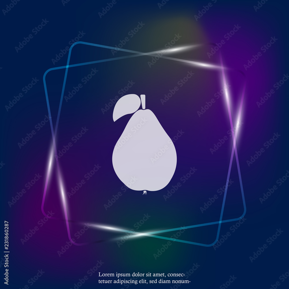 Poster pear vector neon light icon. vector fruit pear icon. layers grouped for easy editing illustration. f