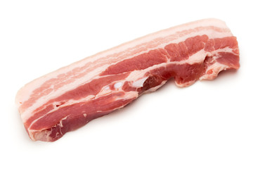 Meat pork slices isolated on the white background.