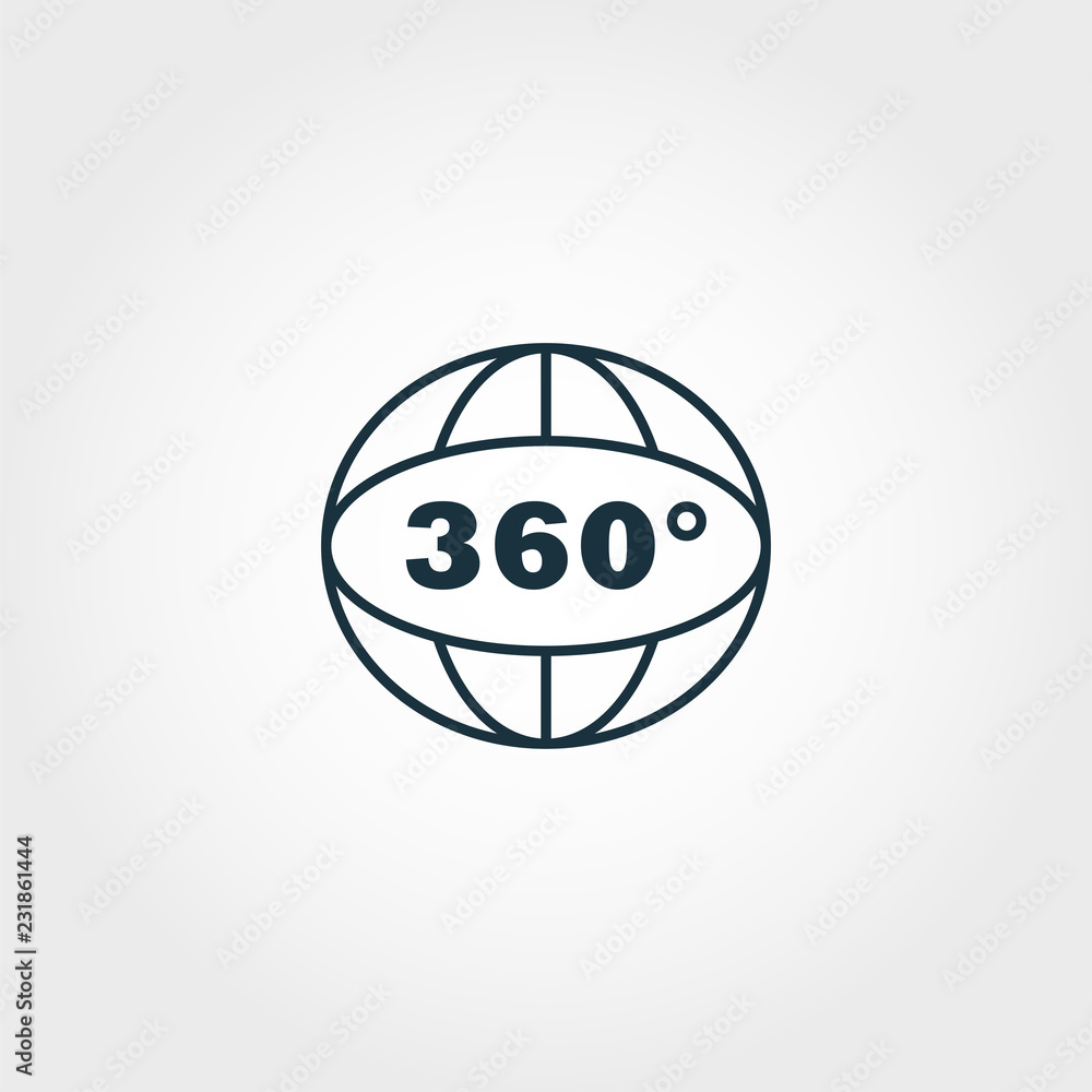 Poster 360 view creative icon. premium style design from visual device icon collection. simple 360 view ico