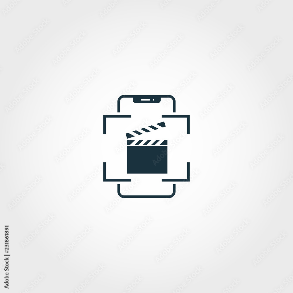 Aufkleber augmented reality video creative icon. premium style design from visual device icon collection. simp