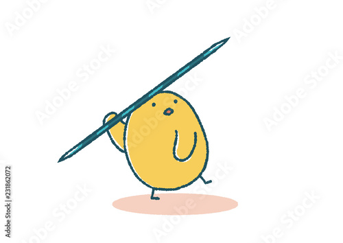 ゆるいひよこのやり投げ Wall Mural Wallpaper Murals Tamago Potato