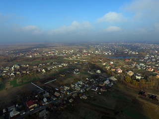 Obraz premium Aerial view of the countryside (drone image). Near Kiev