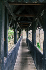old covered wooden bridge