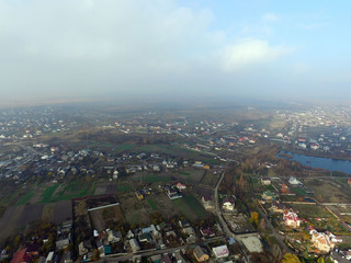 Aerial view of the countryside (drone image). Near Kiev