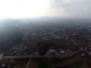 Aerial view of the countryside (drone image). Near Kiev