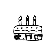 cake icon. isolated object vector silhouette