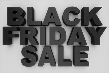Black Friday, sale message for shop. Business shopping store banner for Black Friday. Black Friday crushing ground. 3d text in black and white color. Modern design. 3D illustration