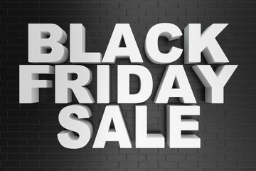 Black Friday, sale message for shop. Business shopping store banner for Black Friday. Black Friday crushing ground. 3d text in black and white color. Modern design. 3D illustration