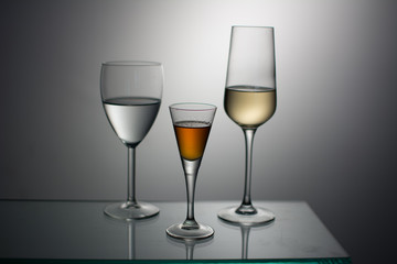 Glasses of alcohol