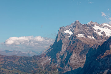 Views of Wetterhorn massif from Grindelwaldblick restaurant - Kleine Scheidegg, Jungfrau Region, Switzerland