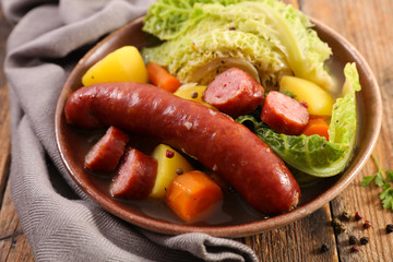 cabbage, sausage and potato