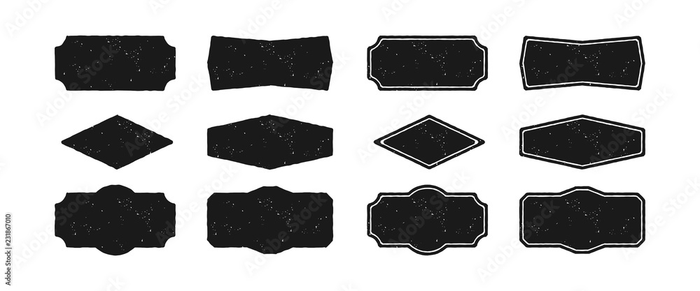 Wall mural rustic banner vector collection, vintage panel vector