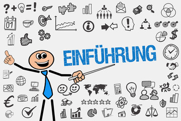 Einführung / Mann mit Symbole