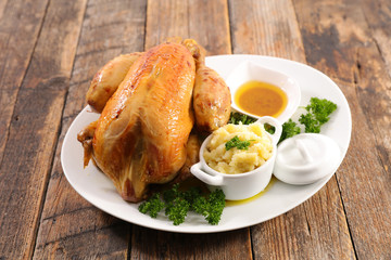 roasted chicken with mashed potato