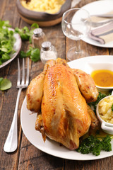 roasted chicken with mashed potato