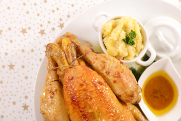 roasted chicken with mashed potato