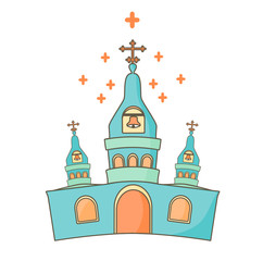 Church vector icon on white background.