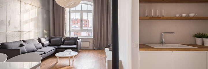 Apartment with open kitchen