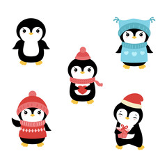 Set of christmas characters.