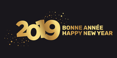 Carte de Vœux 2019 - Bonne Année - Happy New Year