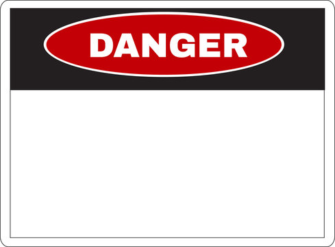 Danger sign printed, vector illustration.