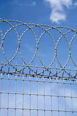 Chainlink fence and the blue sky