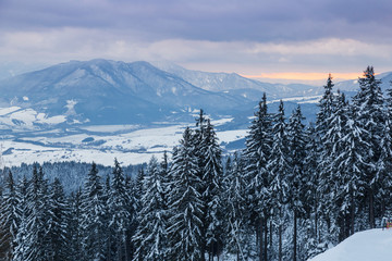 Skiing resort Kubinska Hola, Slovakia. Top view © anatoliil