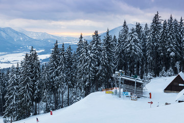 Skiing resort Kubinska Hola, Slovakia. Top view © anatoliil