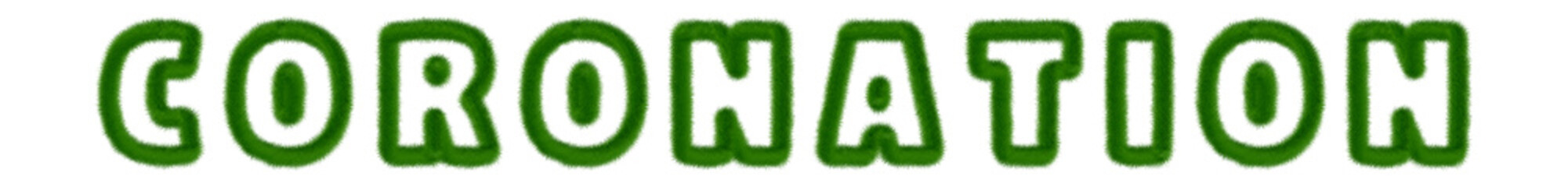 Coronation - text written with grass