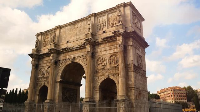 Arch of Constantine, triumphal arch near the Colosseum in the center of Rome