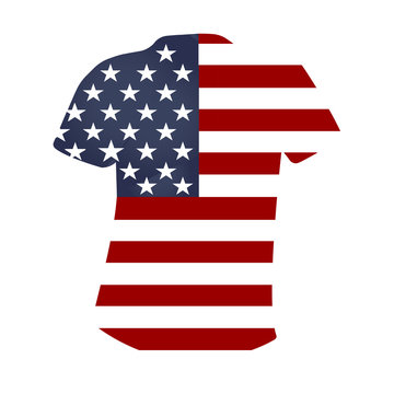 American T-shirt on a white background