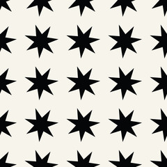 Obraz premium Seamless geometric star vector pattern. Retro design backdrop texture.