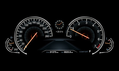 Fototapeta premium realistic car dashboard.