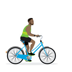 Fototapeta premium Happy african american male bicyclist,