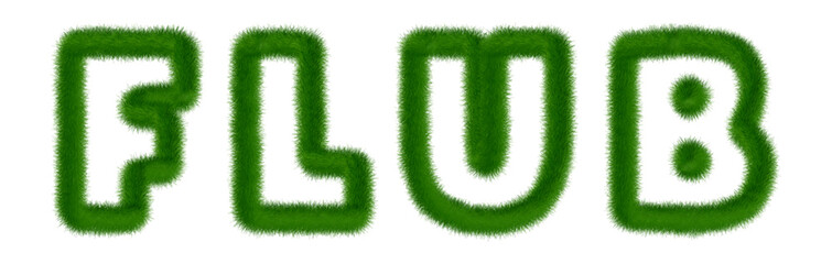 Flub - text written with grass