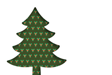 Tannenbaumkarte mit Freiraum - Stechpalme