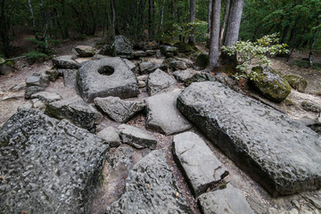 Dolmens - mysterious buildings in the Krasnodar Territory and the Caucasus, Russia. The age of some of them reaches 7500 years. Unfortunately, some were blown up for training purposes.