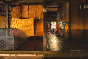 house of Buddhist monks with all their belongings