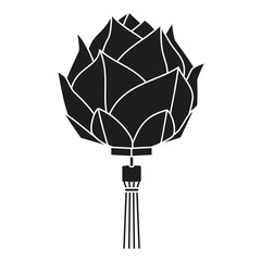 Black and white chinese lotus lantern silhouette