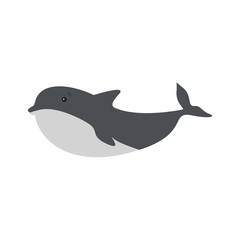Whales and dolphins sea design icon vector