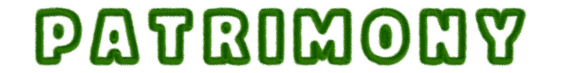 Patrimony - text written with grass