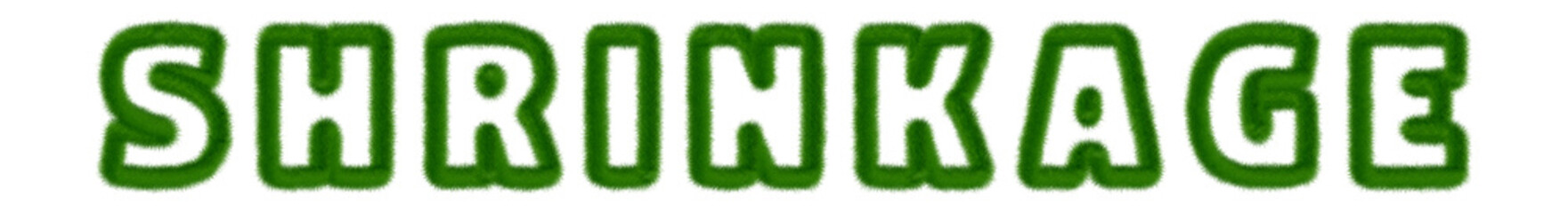 Shrinkage - text written with grass